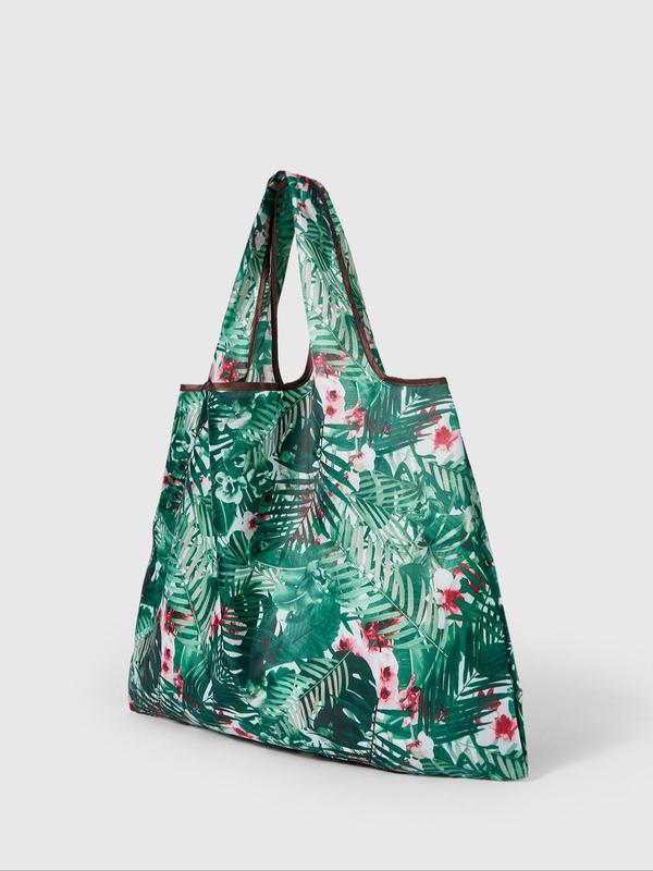 Women's Elegant Flower Pattern Tote Bag, Trendy Large Capacity Foldable Shopping Bag, Chic All-match Shoulder Bag for Daily & Travel Use