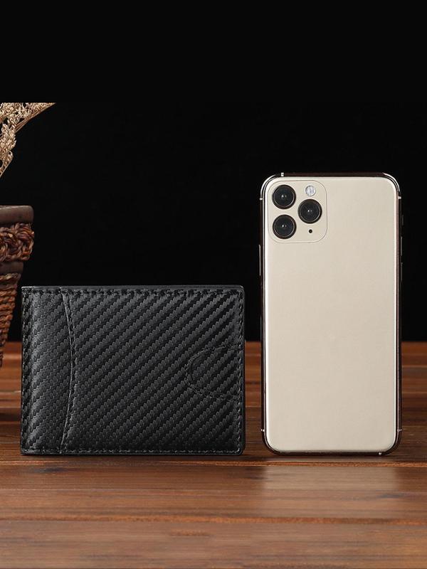 Men's Business Carbon Fiber Pattern Card Holder, Portable Minimalist Wallet, Casual Trendy Versatile High-quality Daily Wallet