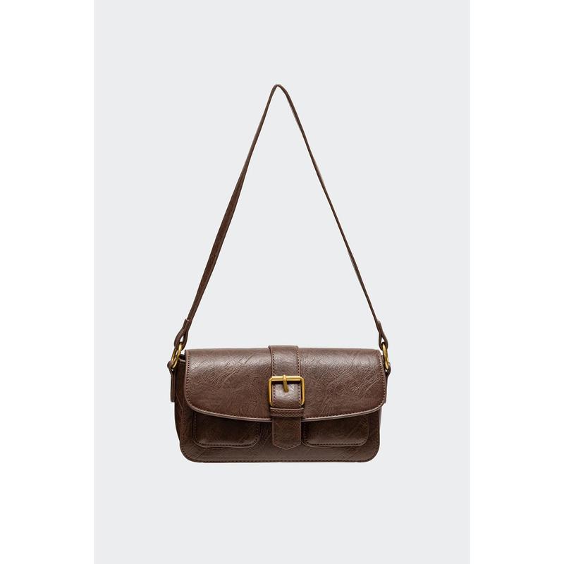 Faux Leather Buckle Bag