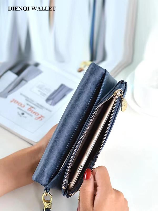 Women's Solid Color Zipper Long Wallet, Fashionable PU Leather Clutch Purse for Daily Used, Casual Trendy Versatile High-quality Daily Commuting Bag