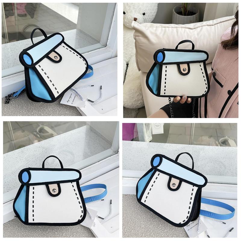 2D Cartoon Crossbody Bag Creative Cute Handbag 3D Style,Shoulder Bag Cute Shoulder Bag  Cartoon Shoulder Bag Cute Tote Bag Cute Bag for Women Girls Teens