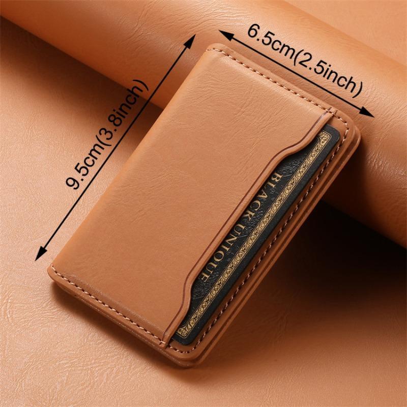 Magnetic Card Holder, Multifunction PU Leather Wallet Design Card Holder, Phone Accessories Compatible with iPhone 12 13 14 15 16 Pro Max