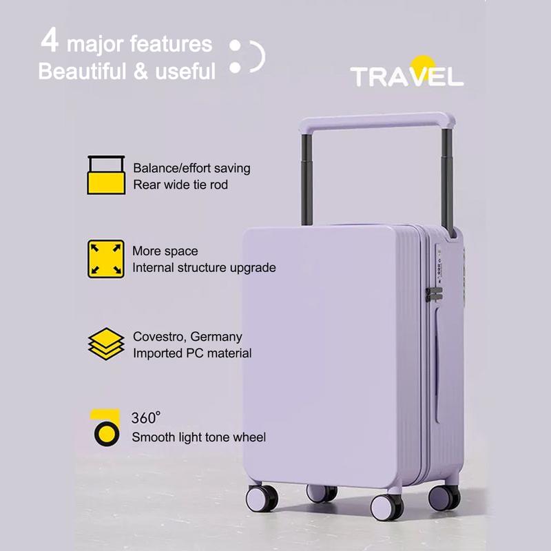 New wide trolley suitcase 20-inch carry-on suitcase cabin suitcase luggage 360° smooth and light-sounding wheels suitcase trolley case