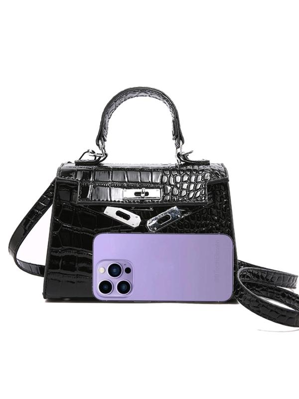 Fashionable Crocodile Embossed Handbag, Casual Versatile Shoulder Bag for Women, Trendy All-match Commuter Bag for Daily Used