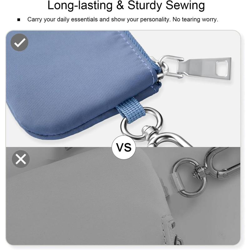 Zip Around Dual Pouch Wristlet Portable Wristlet Wallet Detachable Coin Purse Pouch for Women