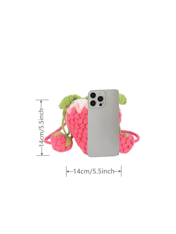 Women's Cute Strawberry Design Crossbody Bag, Creative Novelty Handbag, Fashionable Kawaii Versatile Crossbody Bag for Daily Use for Women & Girls