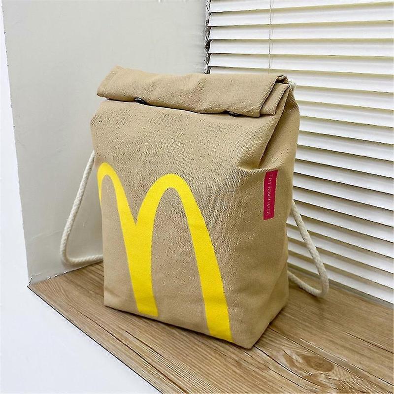 Realistic Mcdonalds Backpack Messenger Side Bag - Fast Food Gift Shoulder Bag Pocket Large Capacity