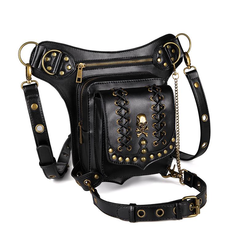 Vintage Steampunk Bag Steam Punk Retro Rock Gothic Retro Bag Goth Shoulder Waist Bags Packs Victorian Style Women Men Leg Bag