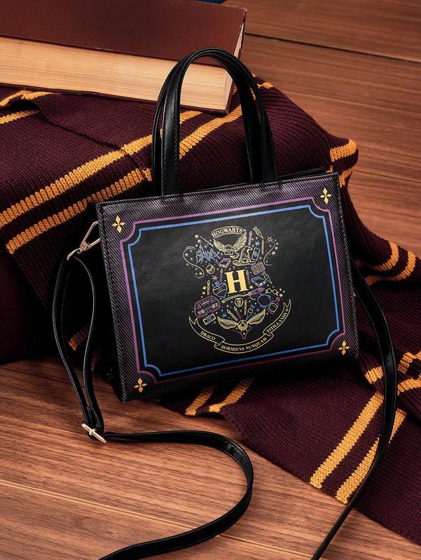 HARRY POTTER Geometric Pattern Fashion Top-Handled Bag - Stylish, Durable, and Perfect for Wizarding Fans