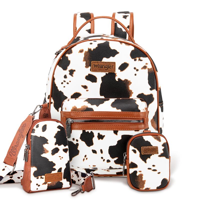 Wrangler Moo Moo Cow Print Backpack and Sling Set of 2