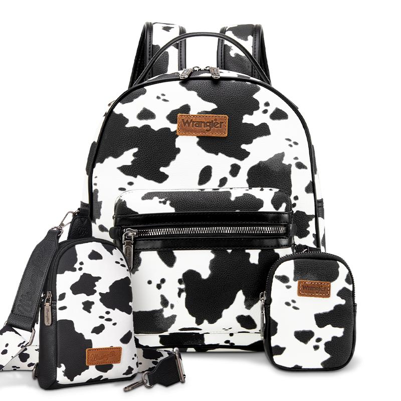 Wrangler Moo Moo Cow Print Backpack and Sling Set of 2