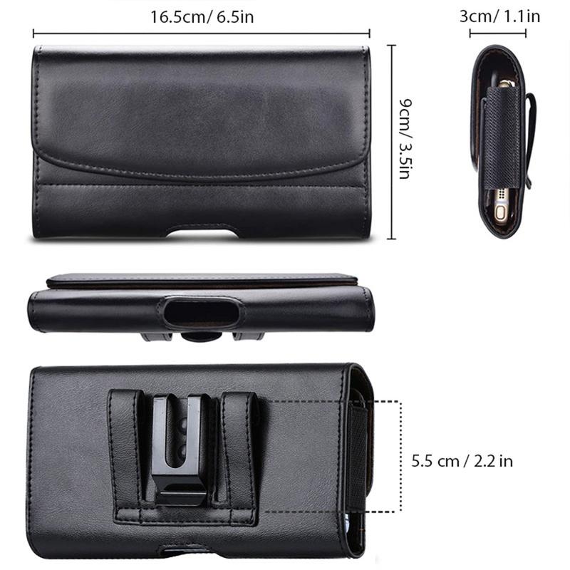 PU Leather Phone Holster with Belt Loop for iPhone 15 Pro 14 Pro, 13 Pro, 12, 11, Xr, Galaxy S23, S22, S21 FE, S21,S20, Belt Phone Holder for Men, Belt Clip Case