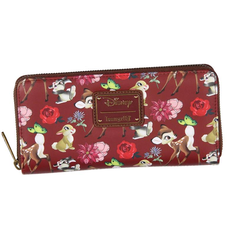 Loungefly Disney Bambi Allover Print Friends and Flowers Zip Around Wallet