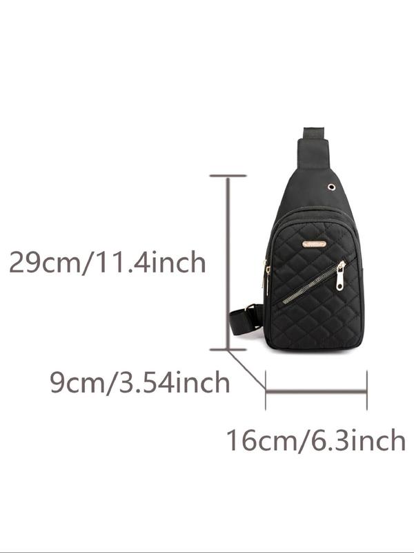 Fashionable Casual Plain Argyle Quilted Design Chest Beg, New Fashion All-match Adjustable Strap Sling Bag, Stylish Designer Bag for Women