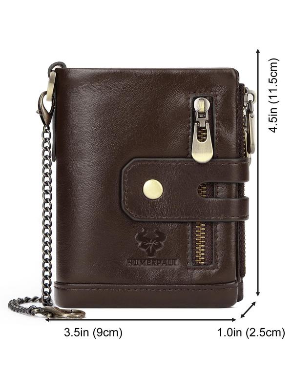 Men's Summer Fashion Plain Nylon Zipper Short Wallet, Summer 2024 Casual Trendy Cowhide Leather Card Holder, Male Simple All-match Multi Function Money Bag