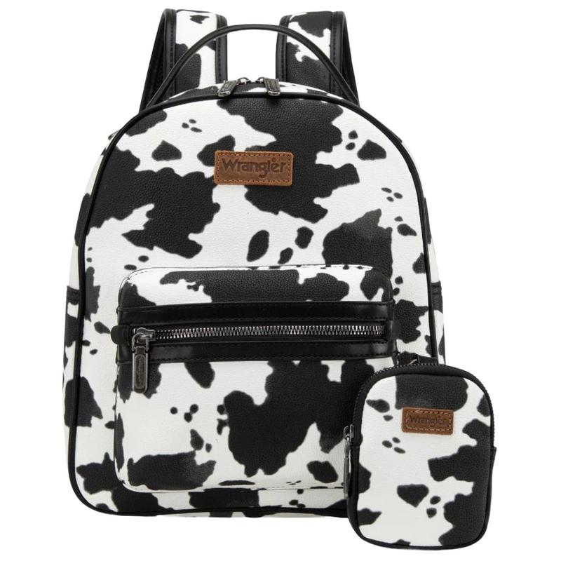 Wrangler Women's Cow Print Backpack - Wg133-8603 Bk