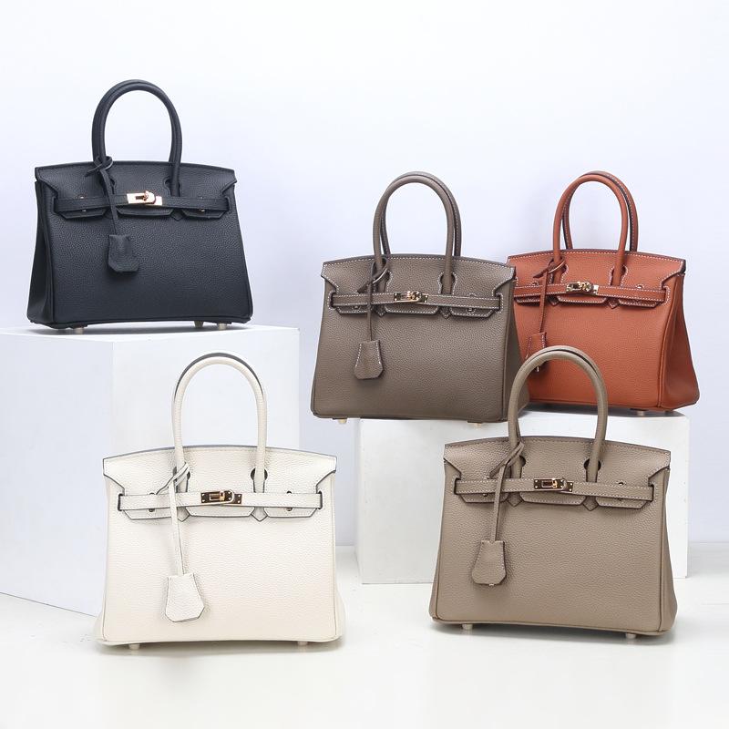 Togo Small Grain First Layer Cowhide Birkin Bag Women's Genuine Leather Fashion Shoulder Handbag Texture Kelly Bag