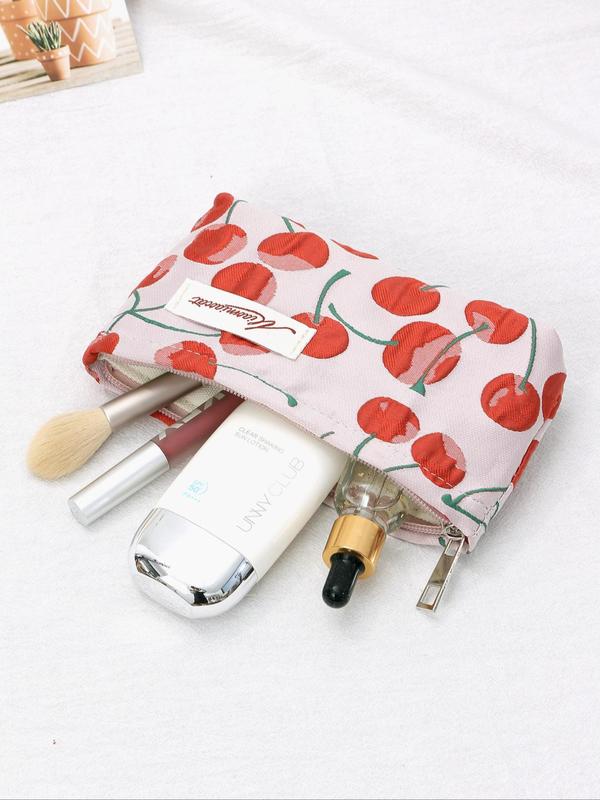 All Over Print Portable Makeup Bag,  Fashion Cosmetic Storage Bag for Women, Vintage Elegant Small Make-up Bag for Daily Outdoor Travel