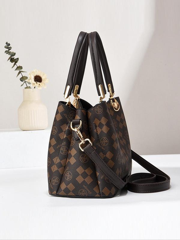 Women's Elegant All Over Print Handbag, Fashionable Chain & Star &moon Charm Crossbody Bag, Casual Trendy Versatile High-quality Daily Commuting Bag