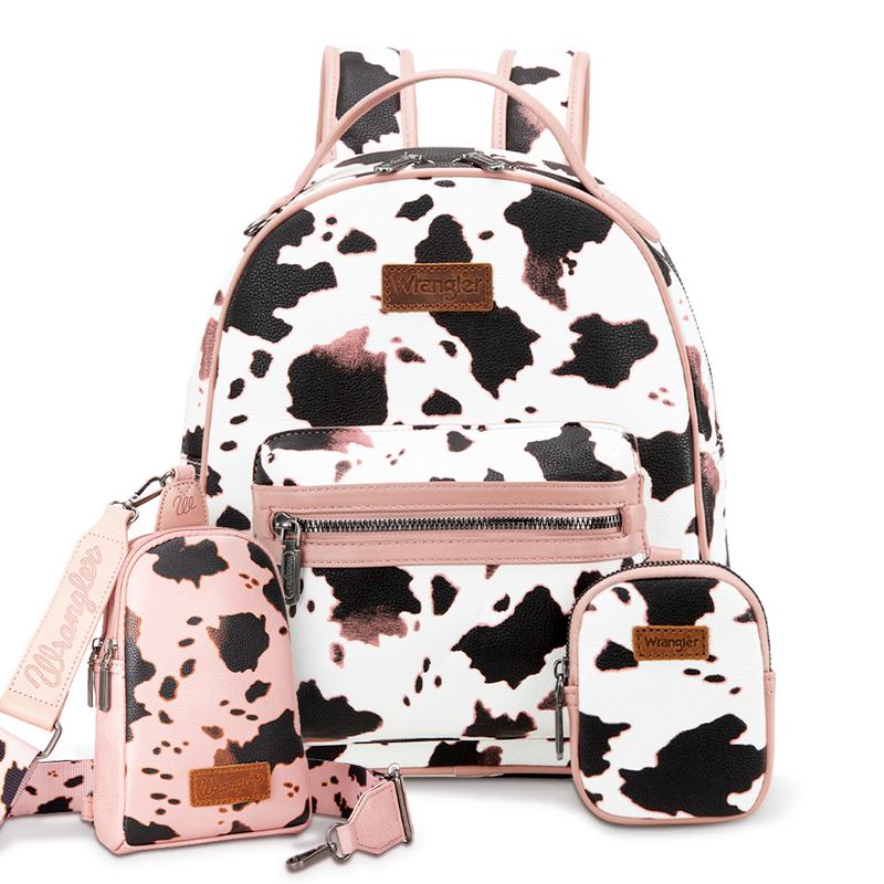 Wrangler Moo Moo Cow Print Backpack and Sling Set of 2