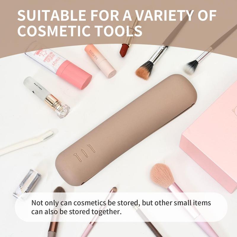 Portable Makeup Brush Holder, Silicone Makeup Brush Holder, Travel Cosmetic Organizer for Women