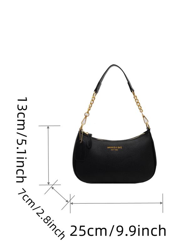 Women's Fashion Chain Strap Crossbody Bag, Casual Versatile Baguette Bag for Daily Used, Trendy All-match Commuter Bag