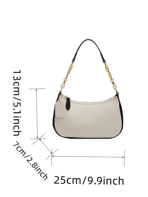 Women's Fashion Chain Strap Crossbody Bag, Casual Versatile Baguette Bag for Daily Used, Trendy All-match Commuter Bag