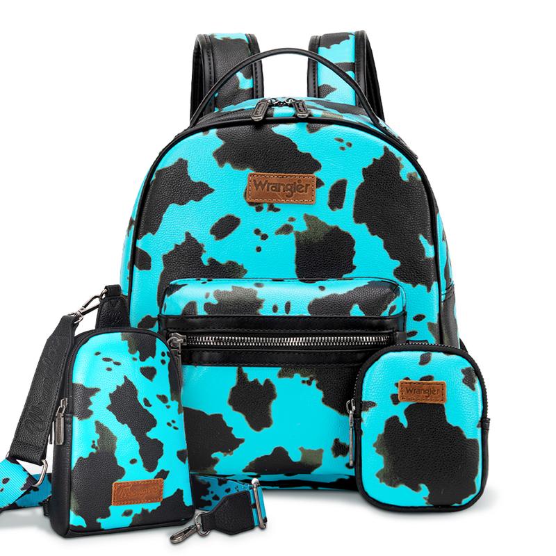 Wrangler Moo Moo Cow Print Backpack and Sling Set of 2