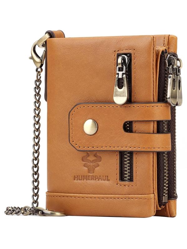 Men's Summer Fashion Plain Nylon Zipper Short Wallet, Summer 2024 Casual Trendy Cowhide Leather Card Holder, Male Simple All-match Multi Function Money Bag