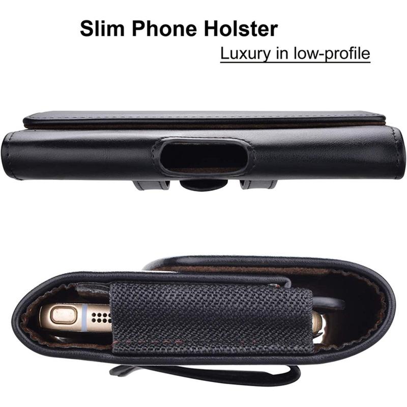 PU Leather Phone Holster with Belt Loop for iPhone 15 Pro 14 Pro, 13 Pro, 12, 11, Xr, Galaxy S23, S22, S21 FE, S21,S20, Belt Phone Holder for Men, Belt Clip Case