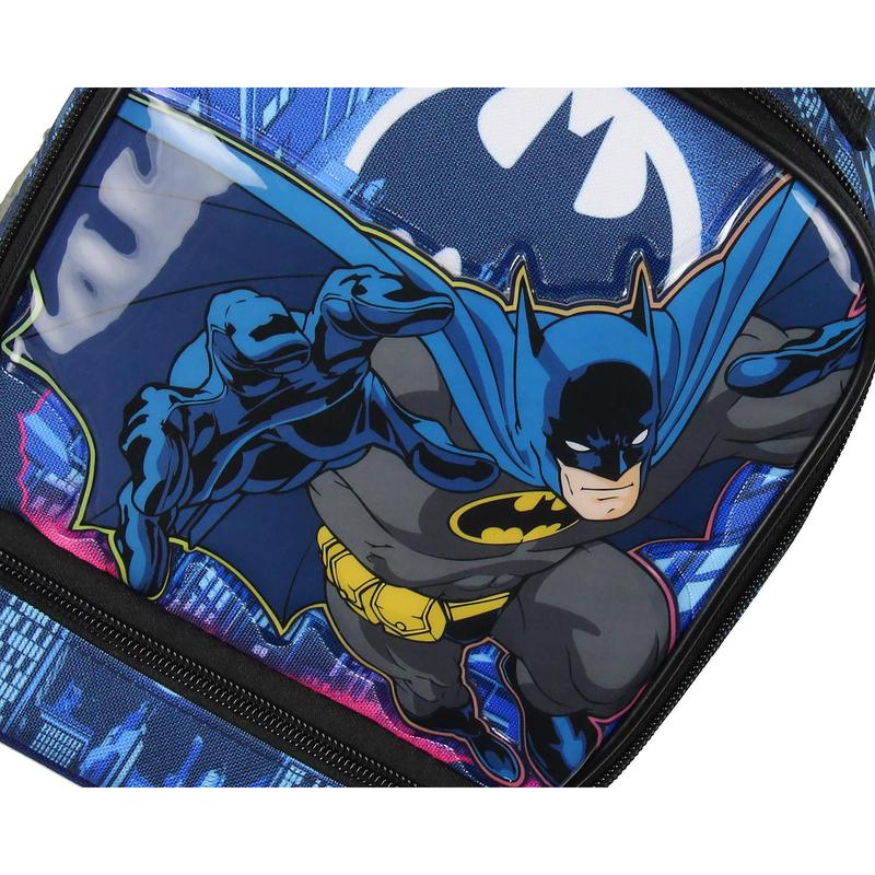 DC Comics The Batman Kids Lunch Box Insulated Dual Compartment Superhero Lunch Bag Tote