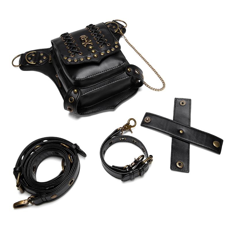 Vintage Steampunk Bag Steam Punk Retro Rock Gothic Retro Bag Goth Shoulder Waist Bags Packs Victorian Style Women Men Leg Bag