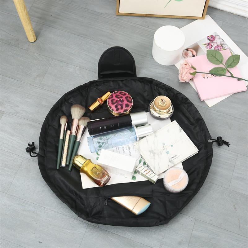 Portable Makeup Bag, 1 Count Large Capacity Travel Cosmetic Storage Bag, Drawstring Toiletry Bag