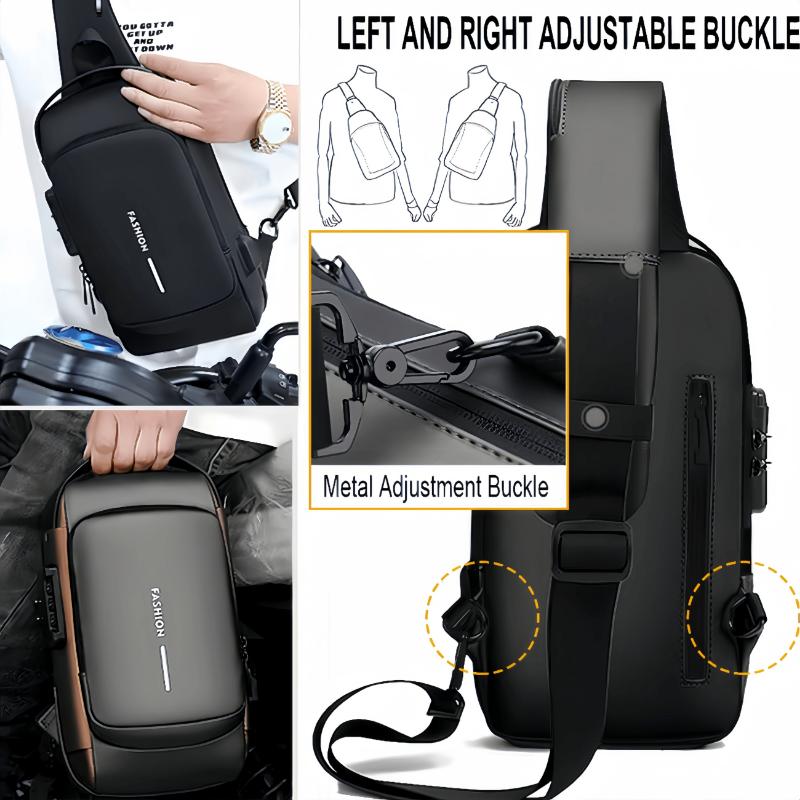 1pc Multi-functional Trendy Sling Bag With Password Lock, Travel Sport Chest Bag, Durable Crossbody Bag For Hanging Out & Daily Commute, Perfect For Men Women