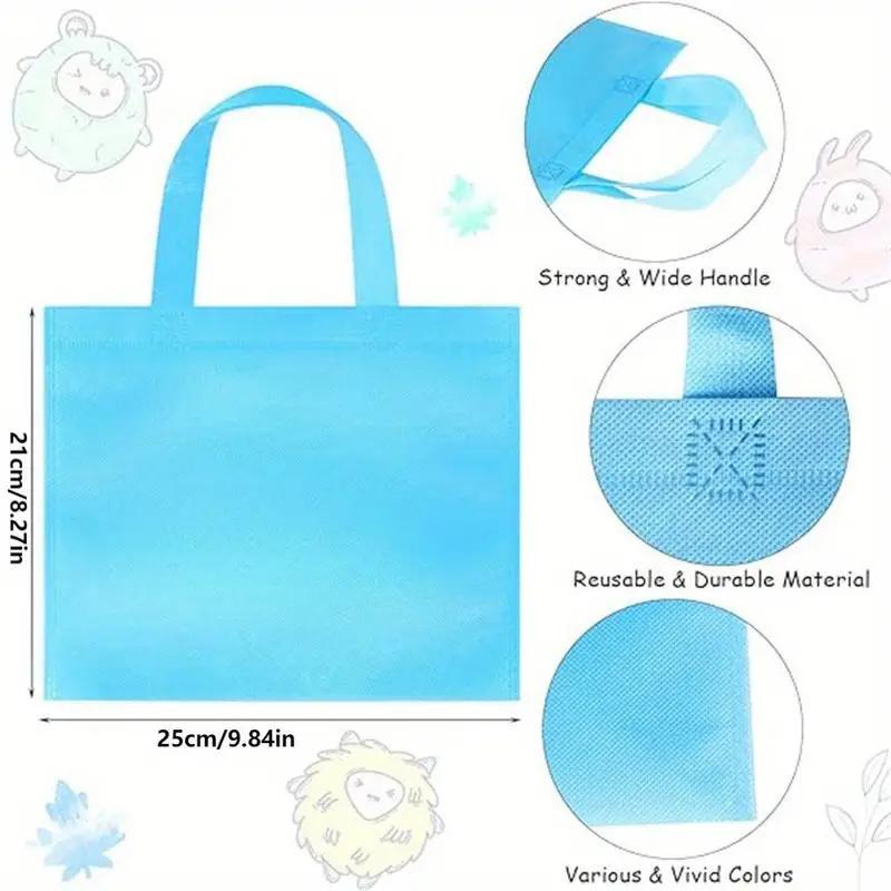 Non-woven Party Tote Bag, 10 20pcs Reusable Gift Bag, Tote Bag with Handle, Shopping Bag, Birthday Party Supplies, Party Favors