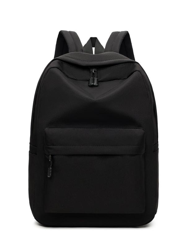 Casual Large Capacity Solid Color Backpack, Simple Fashion Outdoor Travel Computer Backpack, Multi-functional Bag for Daily Used