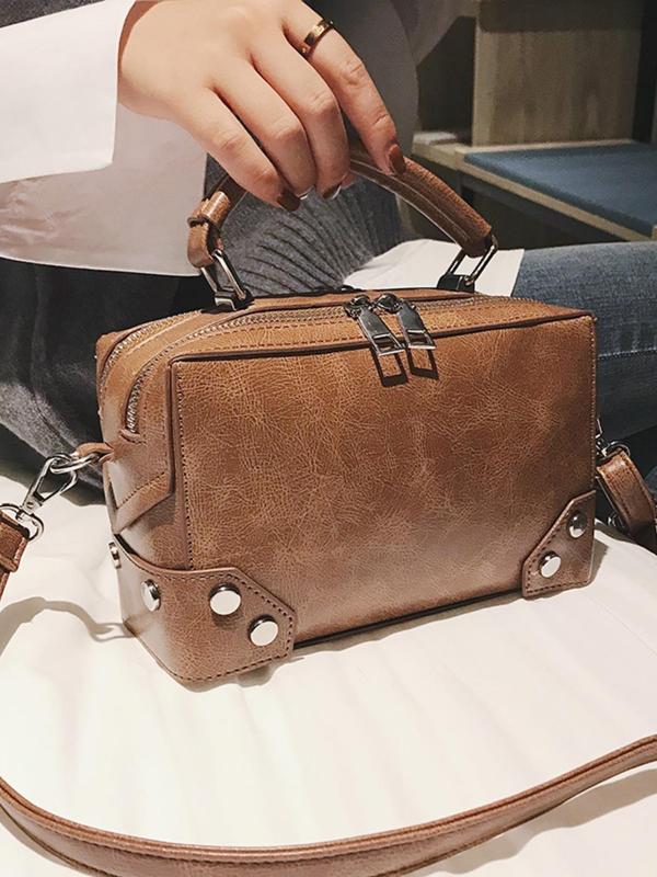 Women's Fashionable Vintage Handbag, Casual Versatile Shoulder Bag for Daily Used, Trendy All-match Commuter Bag