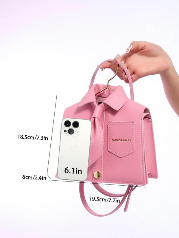 Women's Cute Shirt Design Novelty Bag, Fashionable PU Leather Shoulder Bag for Daily Used, Casual Trendy Versatile High-quality Daily Commuting Bag