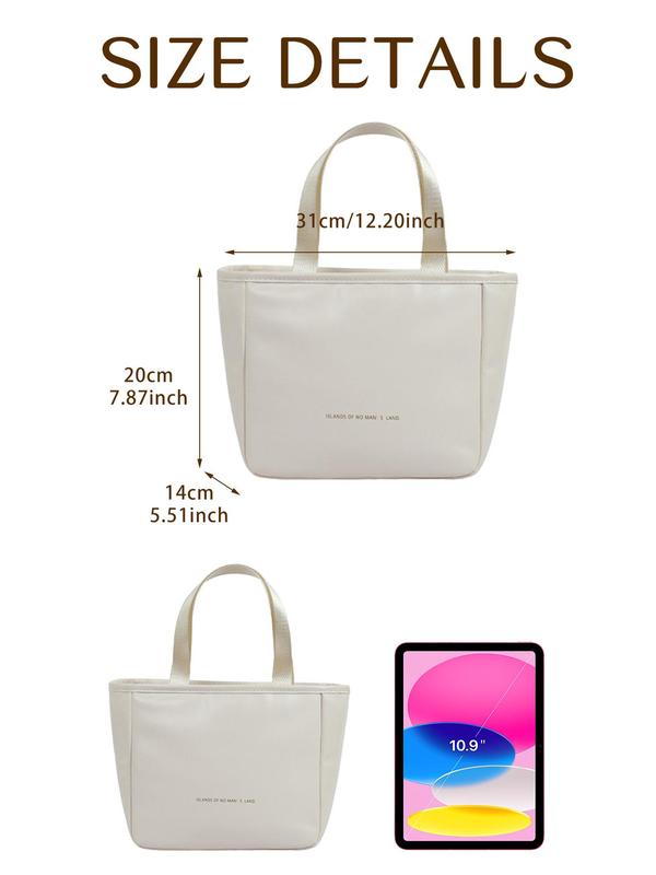 Simple Letter Pattern Lunch Bag, Casual Versatile Lunch Bag for Women & Men, Trendy All-match Bag for Daily Use