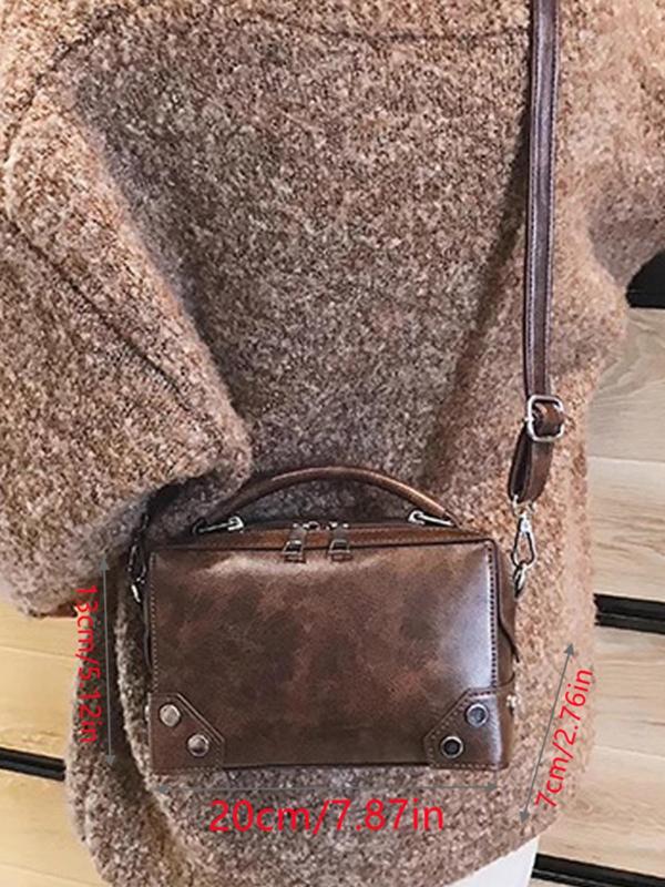 Women's Fashionable Vintage Handbag, Casual Versatile Shoulder Bag for Daily Used, Trendy All-match Commuter Bag