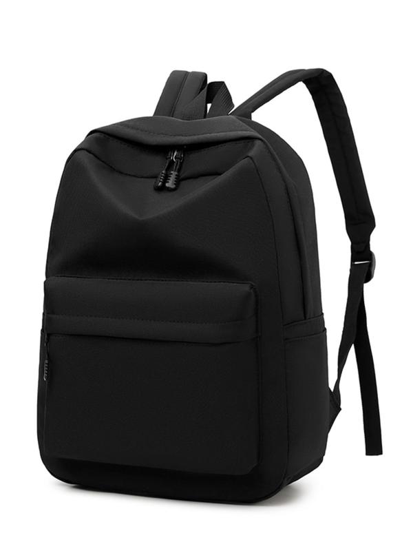 Casual Large Capacity Solid Color Backpack, Simple Fashion Outdoor Travel Computer Backpack, Multi-functional Bag for Daily Used