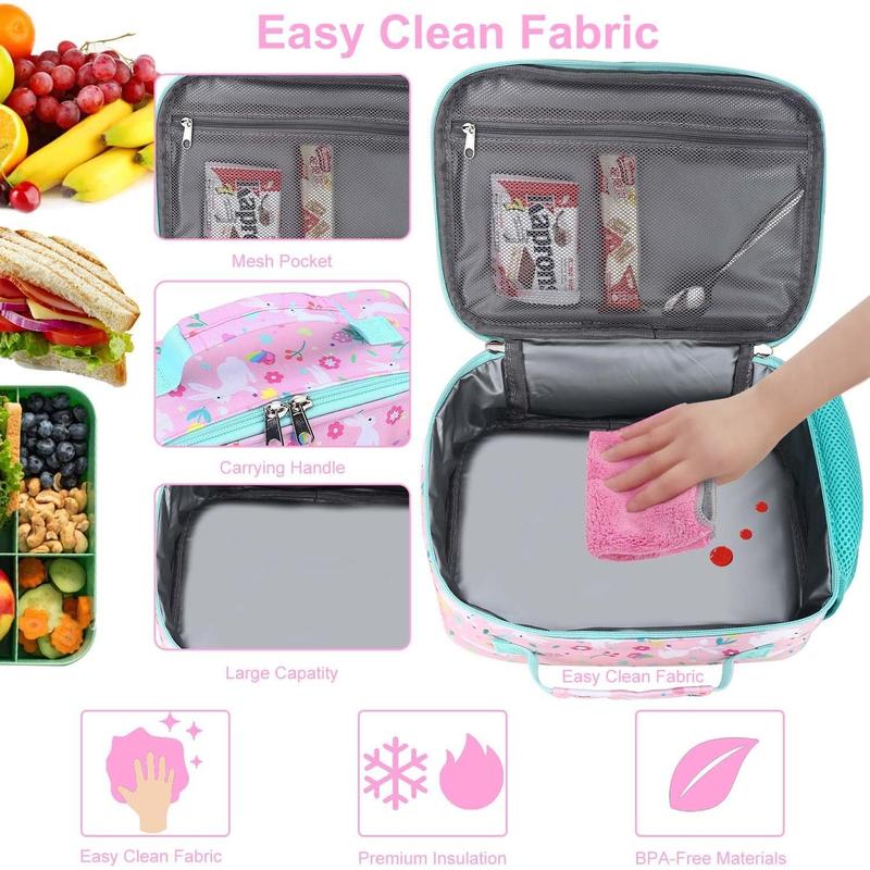 Lunch Bag - Insulated Lunch Box for Boys Girls,Washable Lunch Bag and Reusable  Leak-proof Lunchbox for School and Daycare