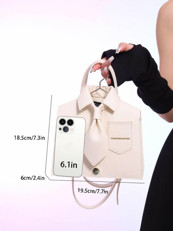 Women's Cute Shirt Design Novelty Bag, Fashionable PU Leather Shoulder Bag for Daily Used, Casual Trendy Versatile High-quality Daily Commuting Bag