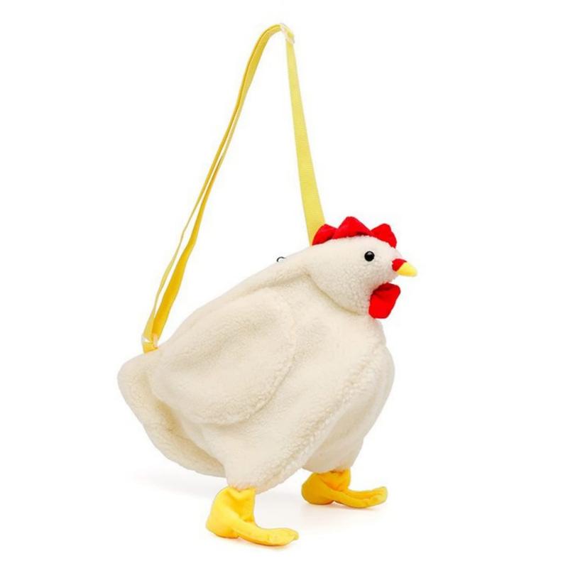 Plush Bag Women’s Purses Womens+wallets Across Body Bag for Women Travel Messenger Bag Plush Crossbody Bag Chicken Satchel Chicken Bag Korean Version Plush Material White Miss