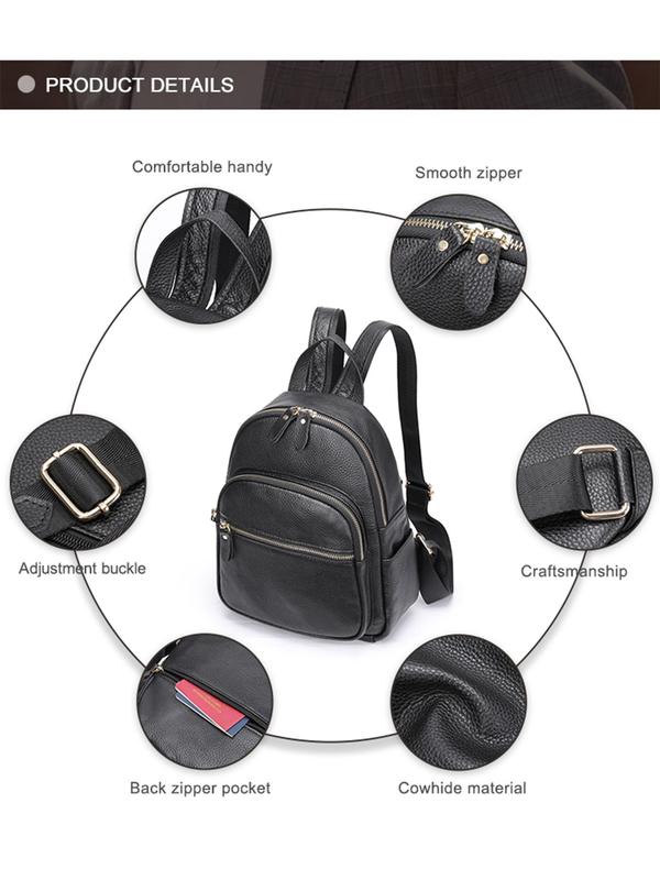 Women's Fashionable Solid Color Backpack, Casual Versatile Backpack for Women & Girls, Trendy All-match Commuting Bag for Daily Life