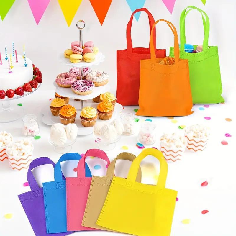 Non-woven Party Tote Bag, 10 20pcs Reusable Gift Bag, Tote Bag with Handle, Shopping Bag, Birthday Party Supplies, Party Favors