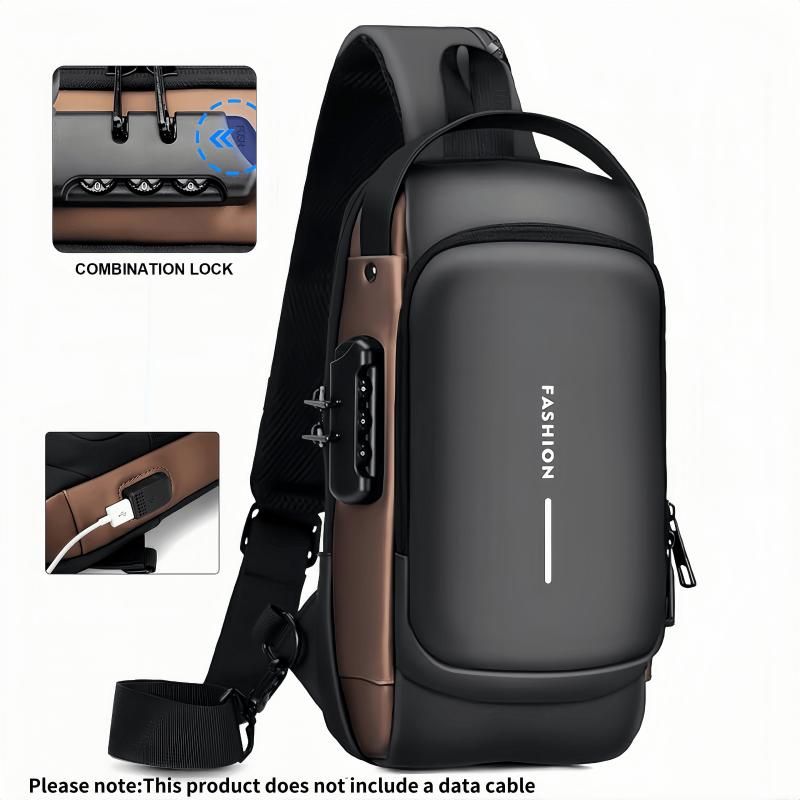 1pc Multi-functional Trendy Sling Bag With Password Lock, Travel Sport Chest Bag, Durable Crossbody Bag For Hanging Out & Daily Commute, Perfect For Men Women