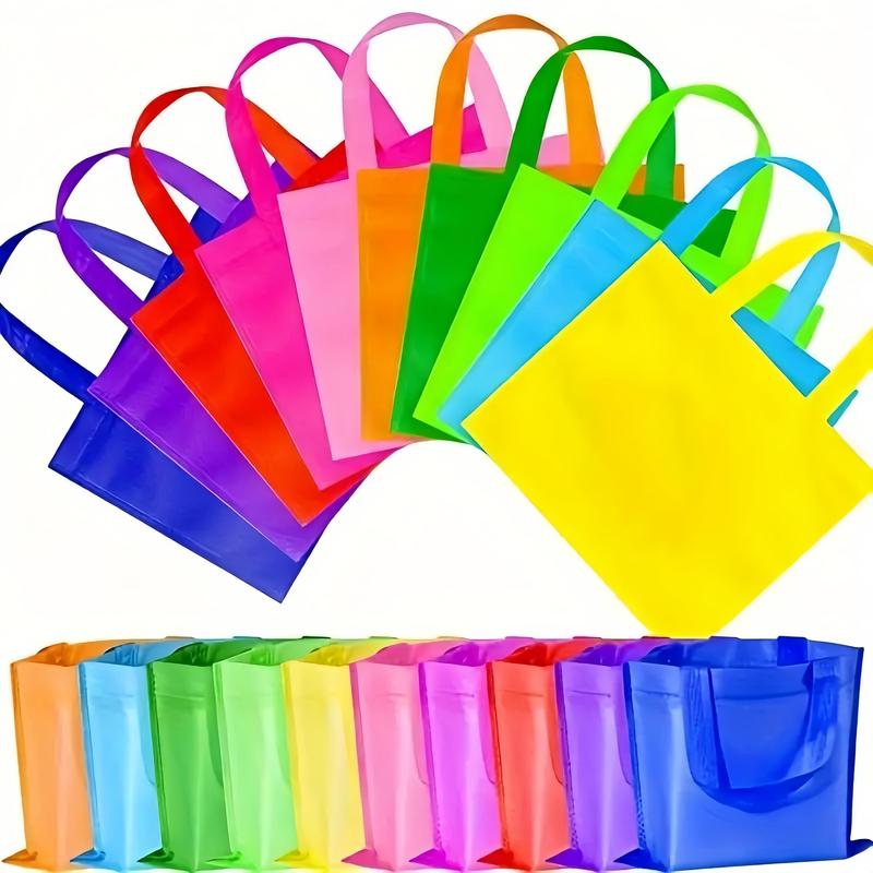 Non-woven Party Tote Bag, 10 20pcs Reusable Gift Bag, Tote Bag with Handle, Shopping Bag, Birthday Party Supplies, Party Favors