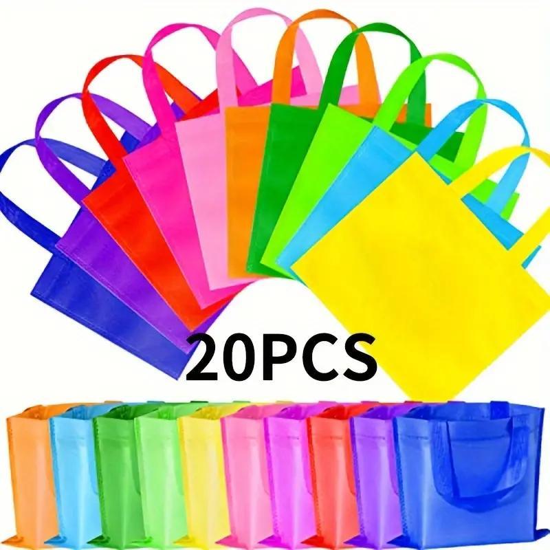 Non-woven Party Tote Bag, 10 20pcs Reusable Gift Bag, Tote Bag with Handle, Shopping Bag, Birthday Party Supplies, Party Favors