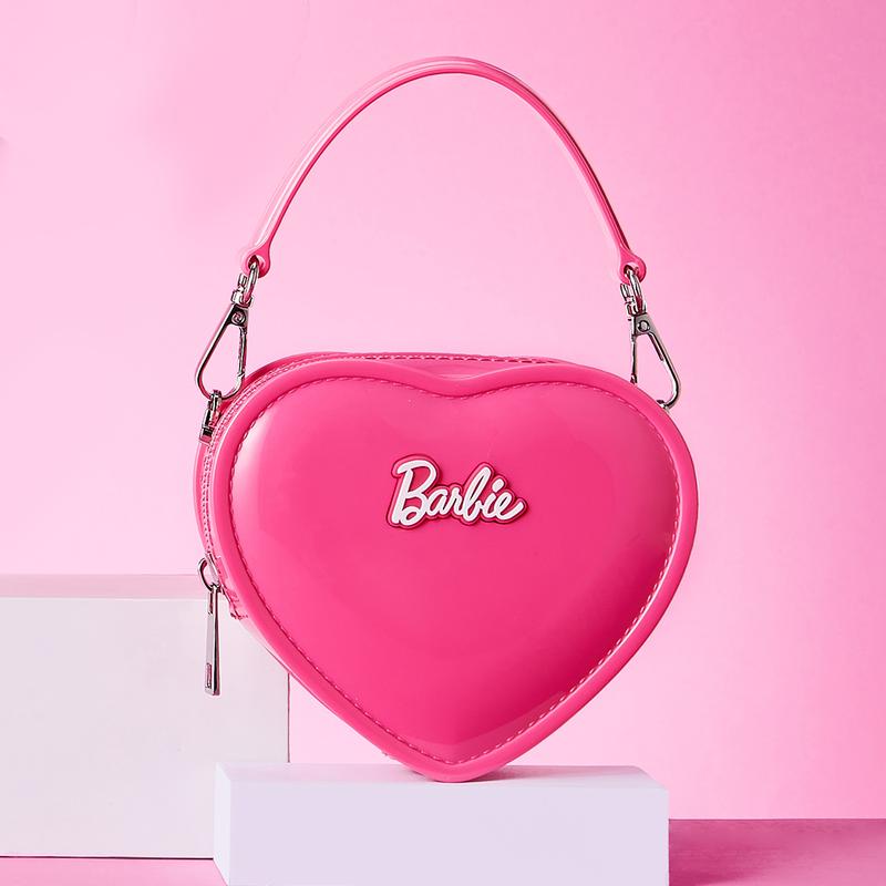 Barbie Love Jelly Handbag Crossbody Bag Handbag PVC Material Rose Red Mini Bag Sweet Style Bag For Boys and Girls Bag High Quality